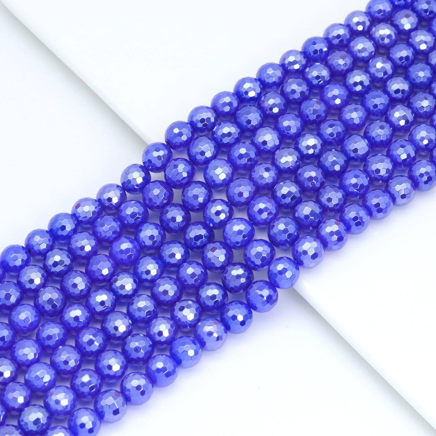 Mystic Plated Faceted Blue Agate beads, u363