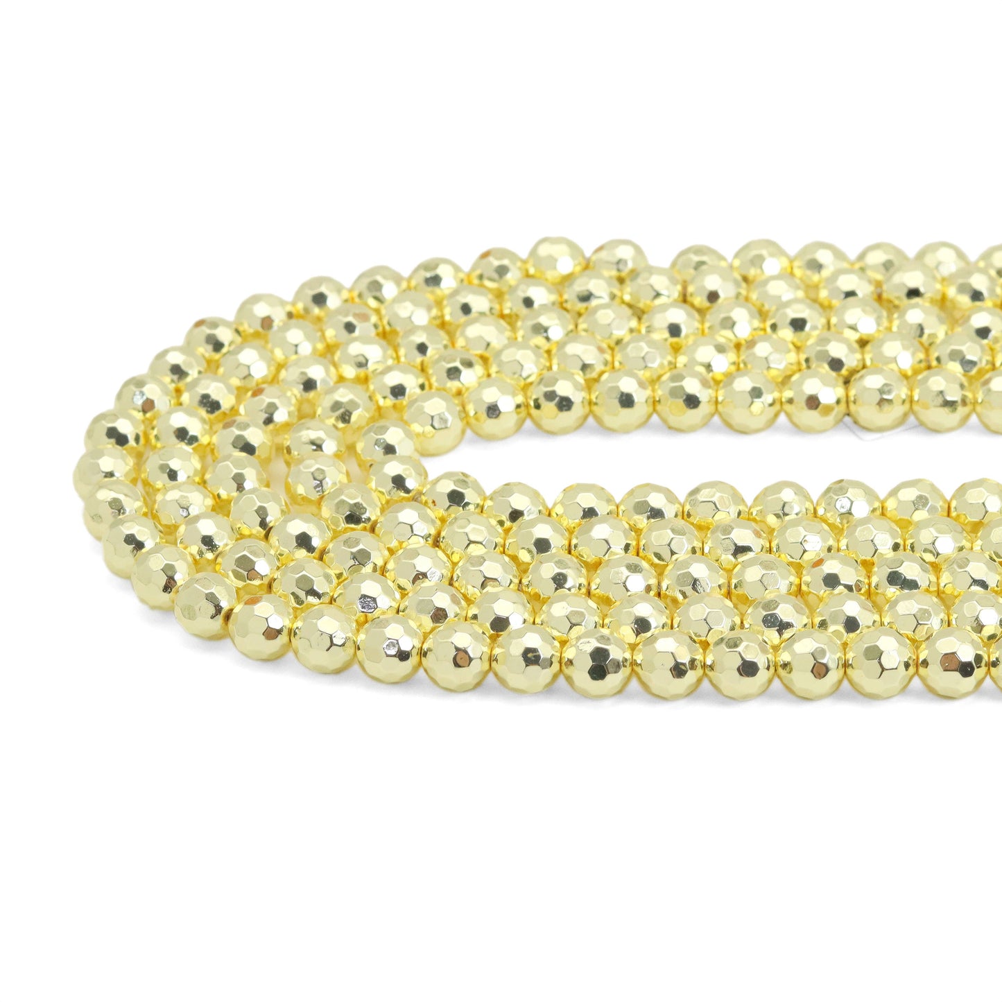 Natural Gold Hematite Beads- 2/3/4/6mm/8mm/10mm/12mm Round Faceted, SKU#S66