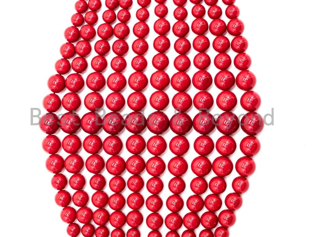 Natural Red MOP Round Smooth Graduate Beads, 8-16mm, Sku#U48