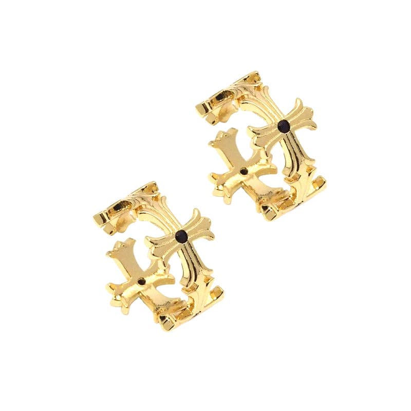 Gold Cross Adjustable Ring, Sku#LK801