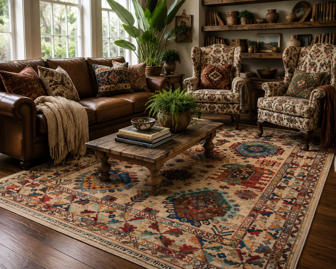 Hand-Knotted Vegetable Dye Heriz Rug from Pakistan, 8' 3" x 10'