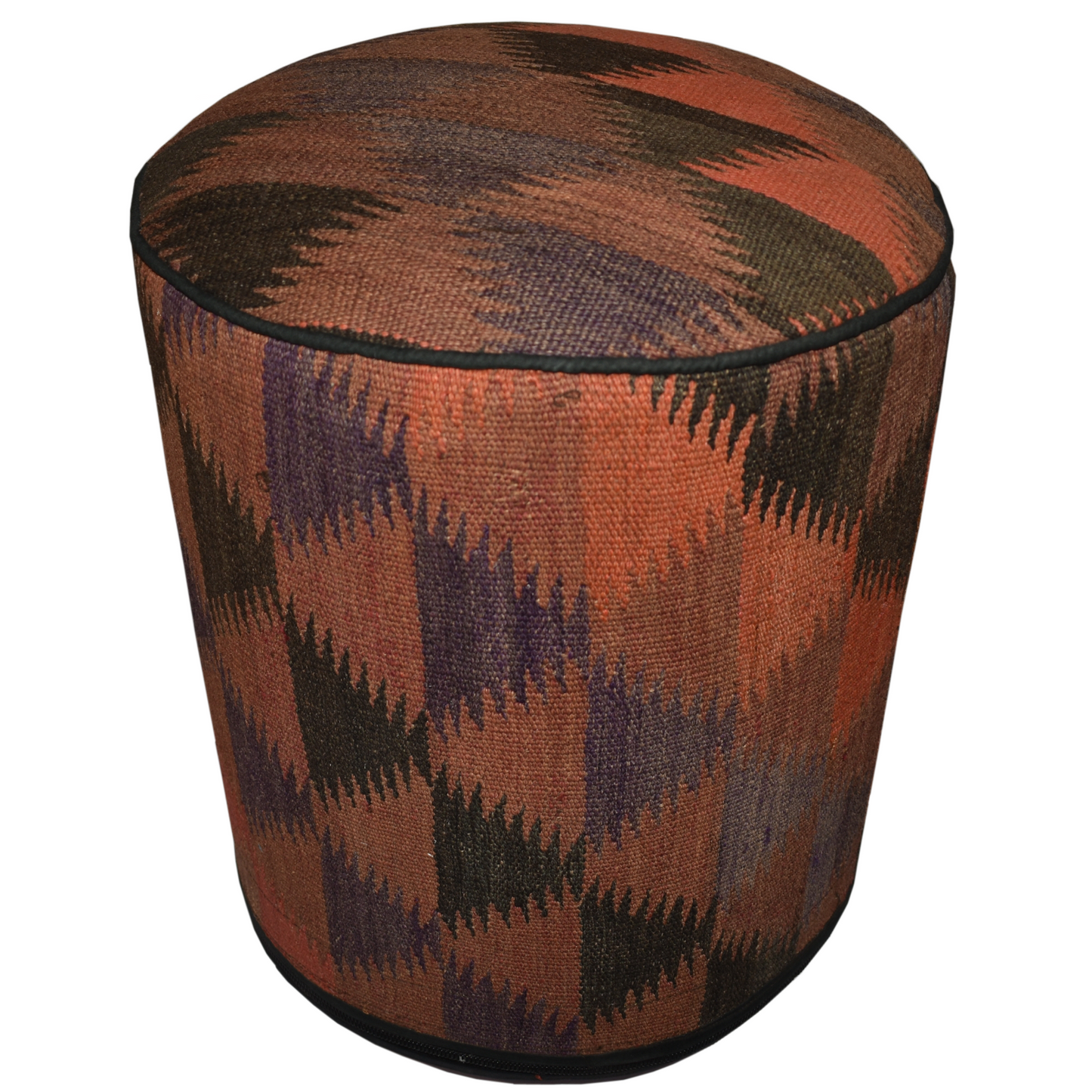 One of a Kind Kilim Rug Pouf Ottoman foot stool - #58