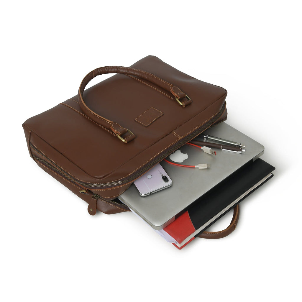 Serviette de bureau en cuir de buffle Dixon Brown pour ordinateur portable