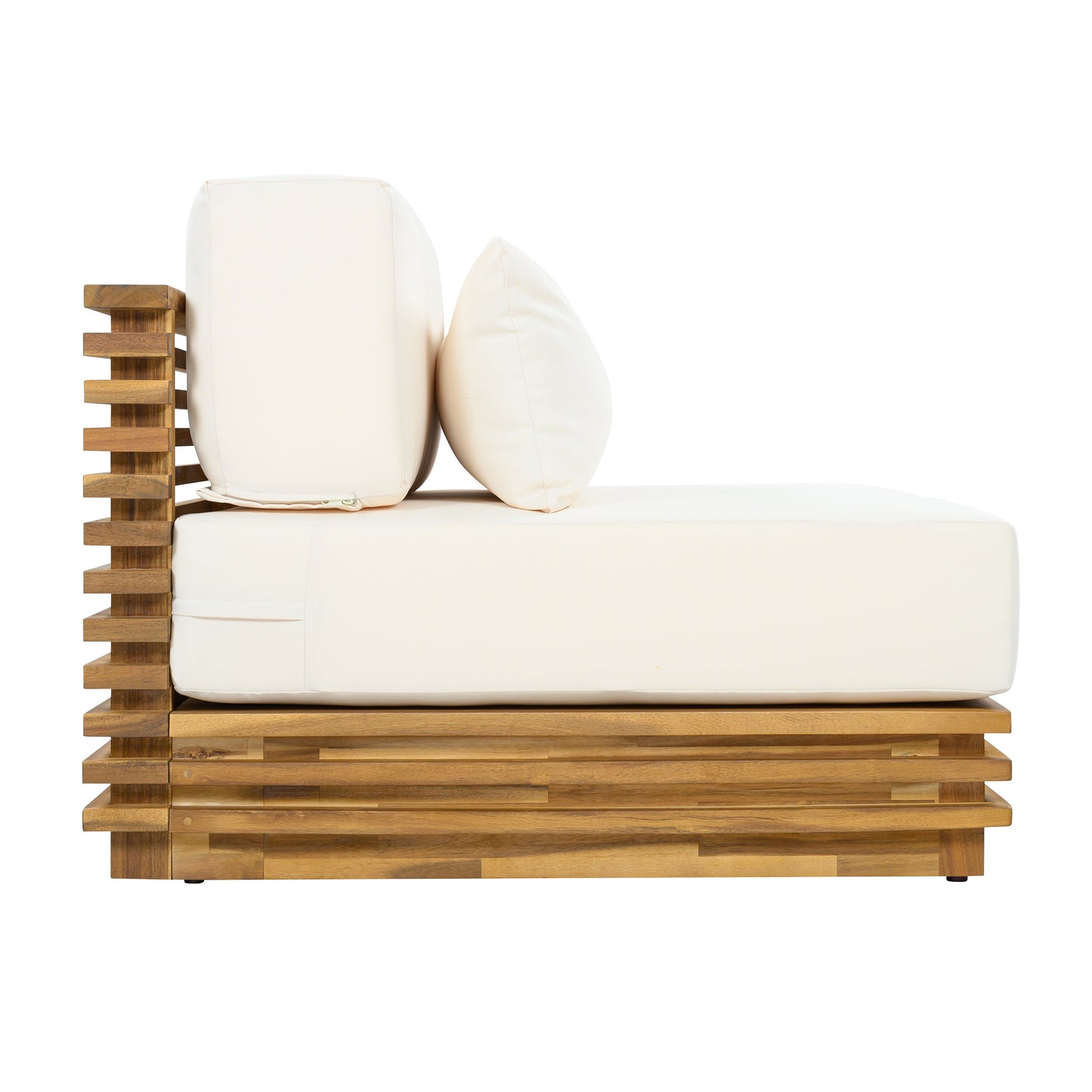 Oversized Outdoor Club Chair with Acacia Wood Frame