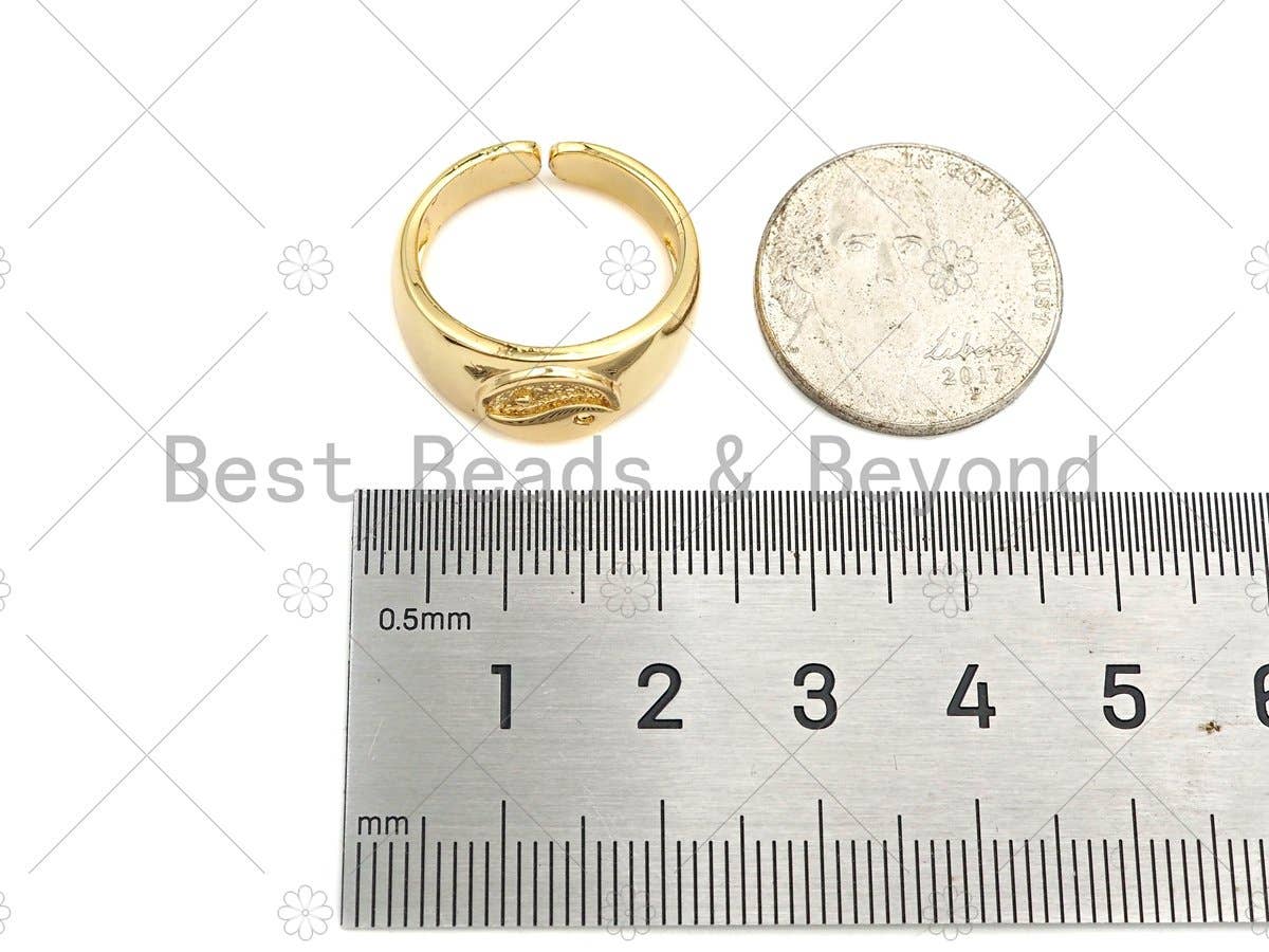 Gold YinYang Signet Ring, Sku#X198