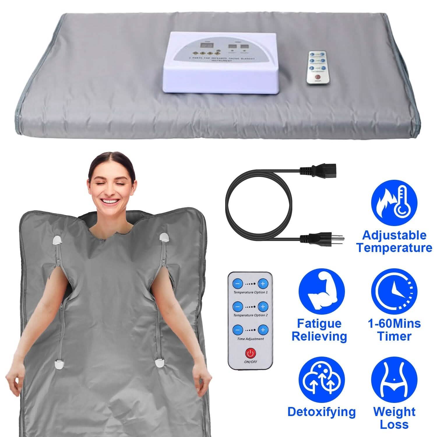 Couverture de sauna infrarouge 1,8 x 0,8 m