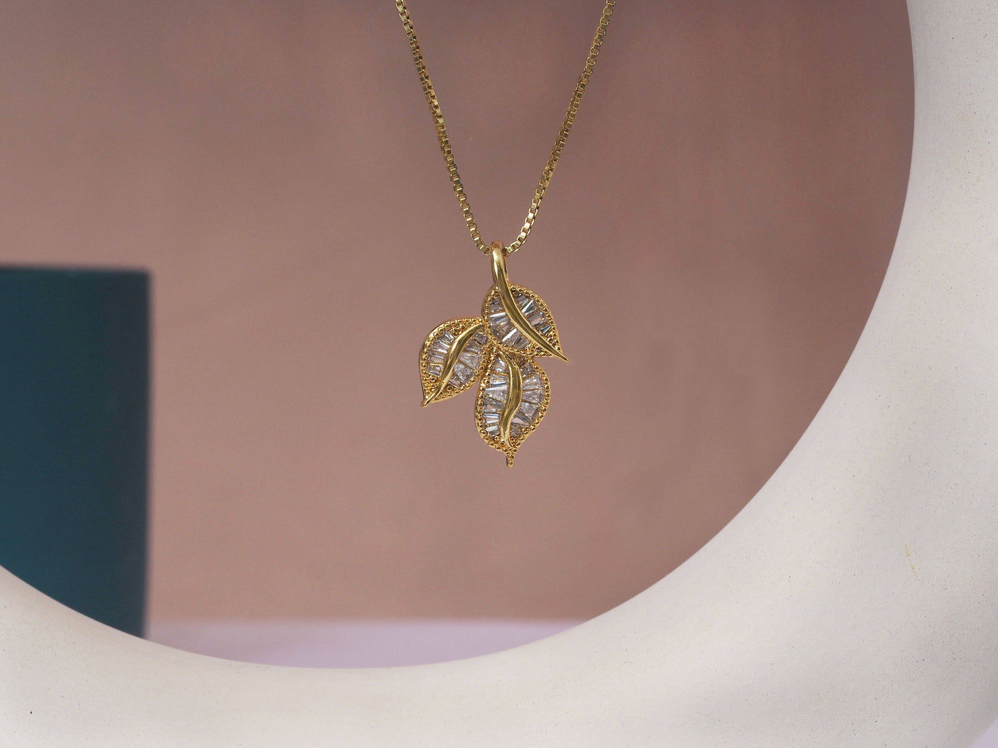 CZ Triple Leaf Charm, Sku#LK627