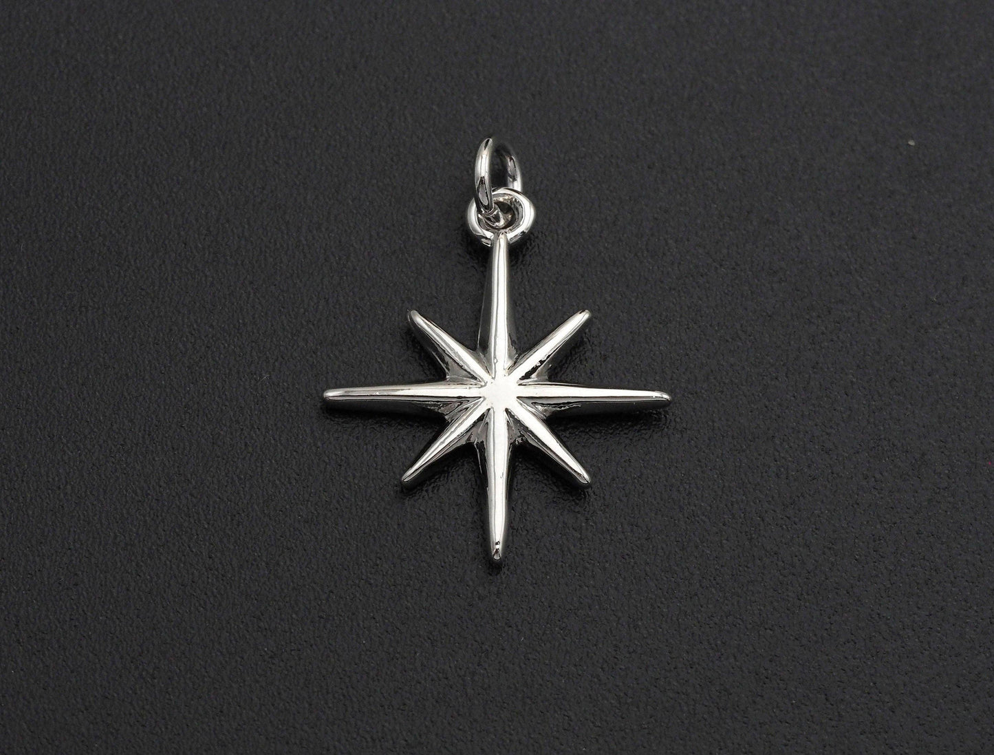 North Star Shaped Pendant/Charm, North Star Cubic Zirconia Pendant Charm,18x20mm,sku#Z577