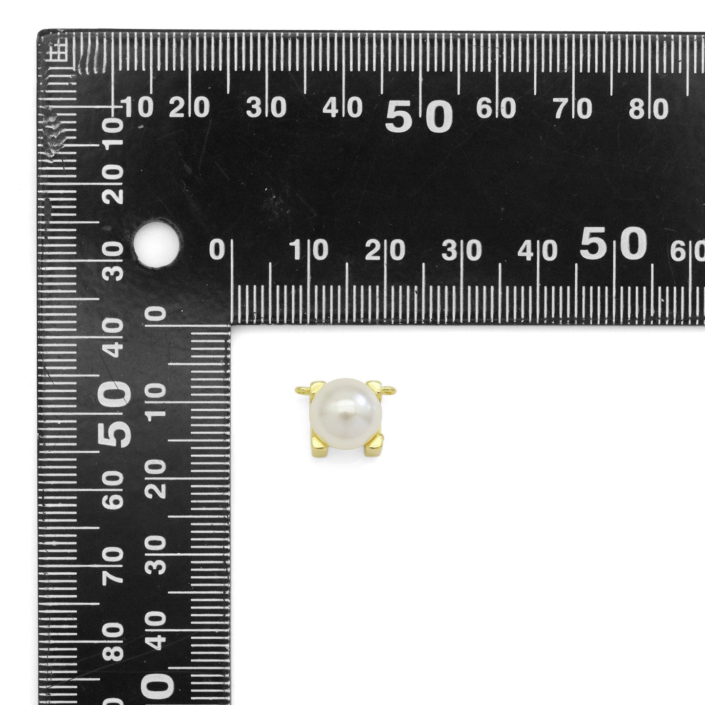 White Pearl Connector Charm/Necklace, Sku#LK941