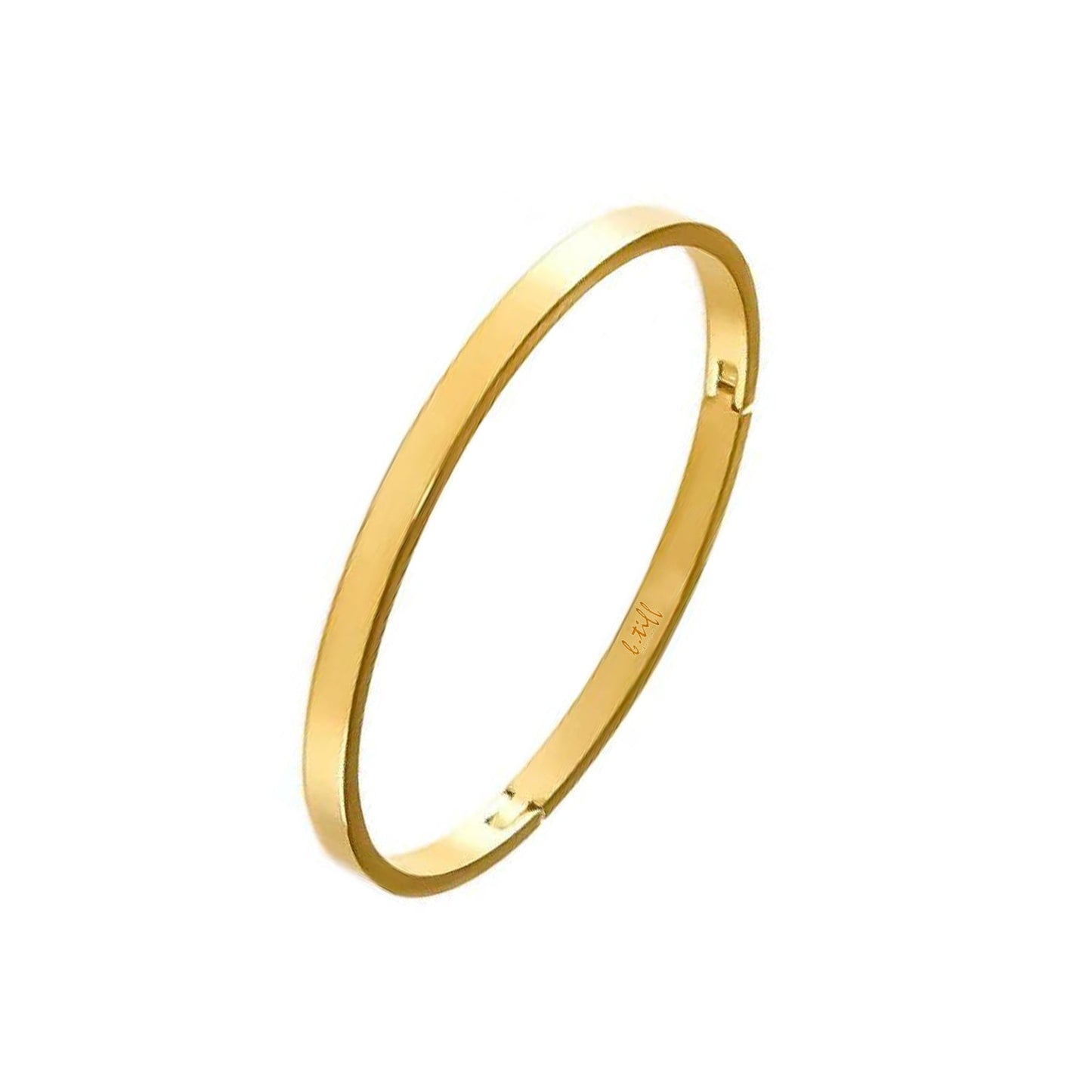 BG300G B.Tiff Simplicity Narrow Matte Gold Bangle Bracelet