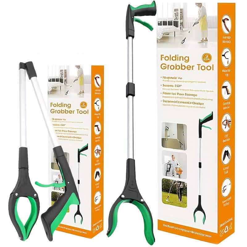 Pince de ramassage pliable en acier robuste – 81 cm avec aimant et poignée antidérapante