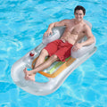 59in Inflatable Pool Float Raft with Headrest Armrest Cupholder