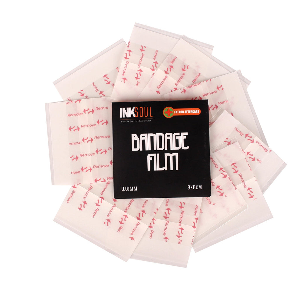 INKSOUL® Pansement film ultra-mince 0,01mm pour soin de tatouage 7,9cm X 7,9cm 10 feuilles