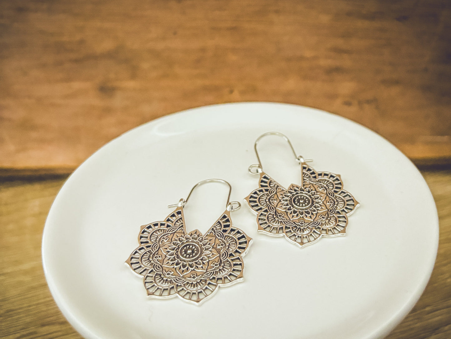 Beautiful Gold or Silver Mandala Earrings