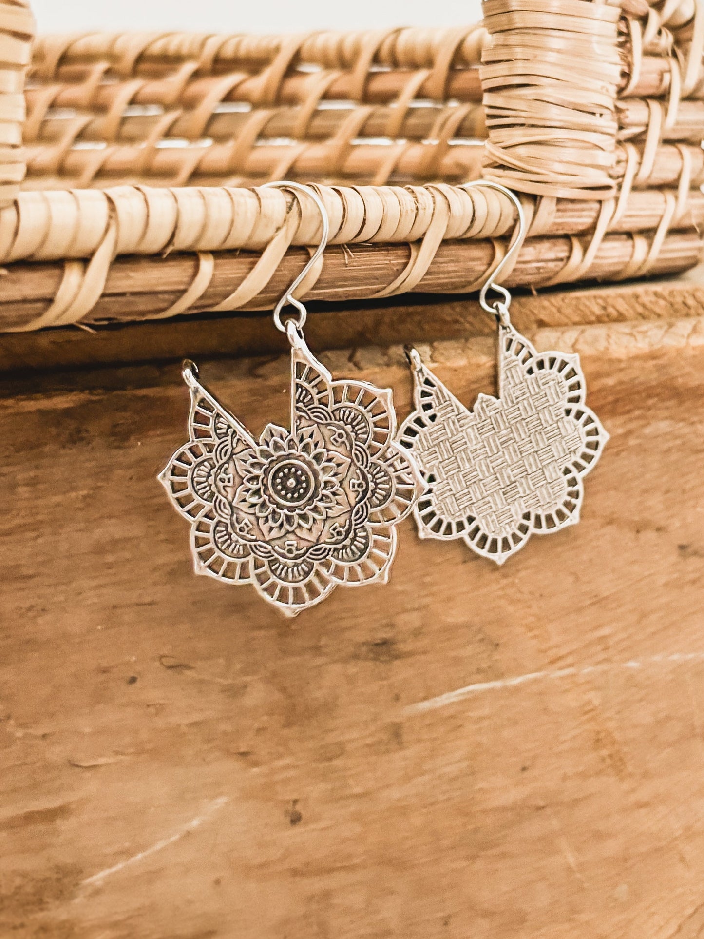 Beautiful Gold or Silver Mandala Earrings