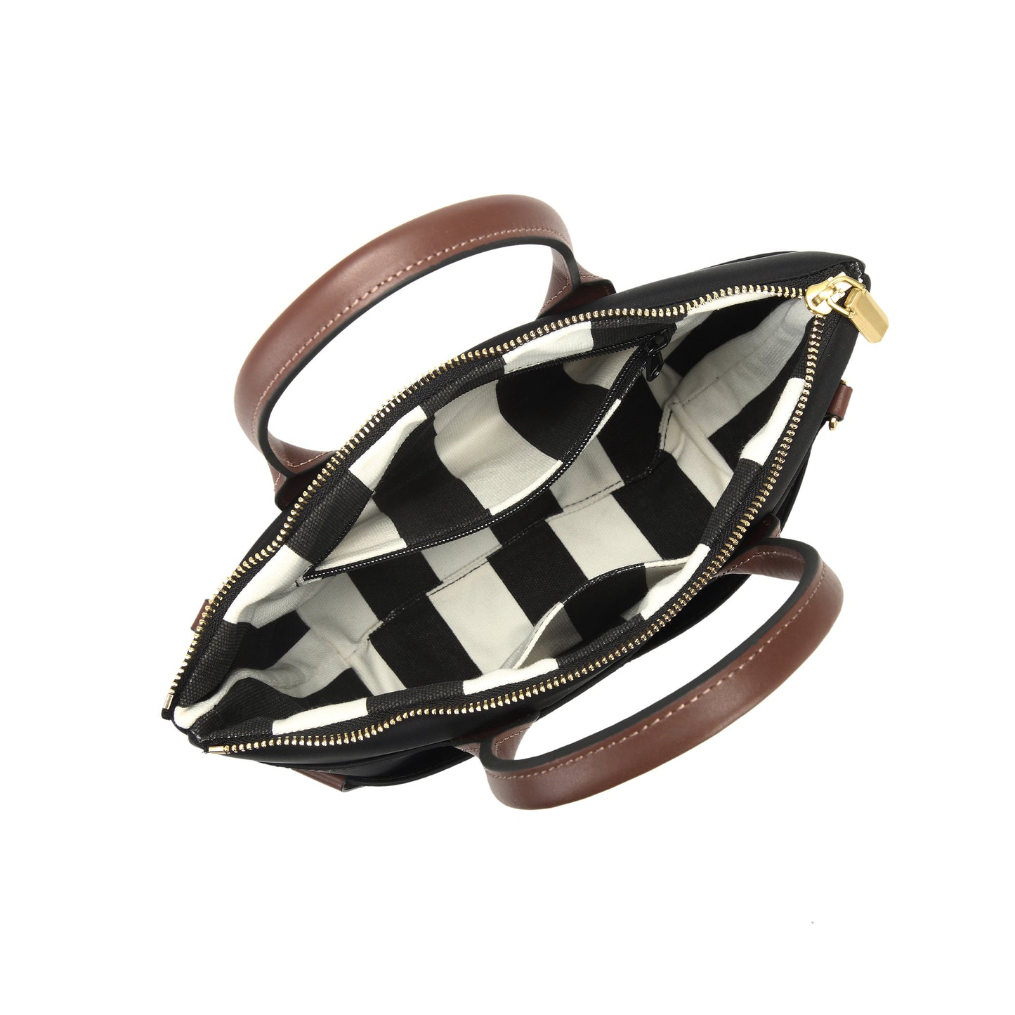 Dot | Small Tote | Black Nylon + Brown Leather