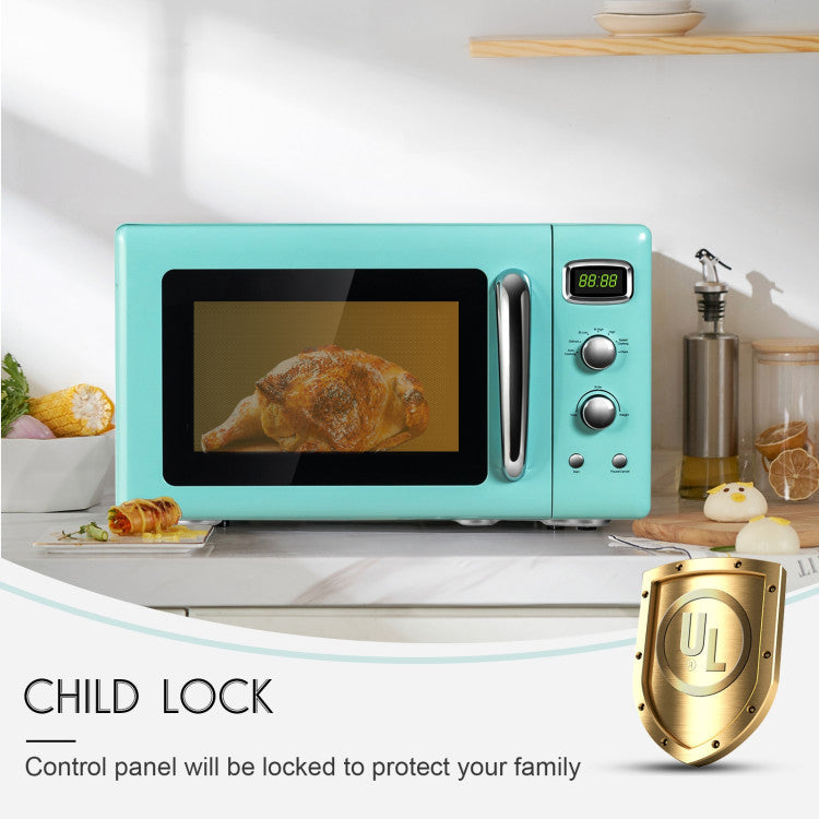 0.9 Cu.ft Retro Countertop Compact Microwave Oven