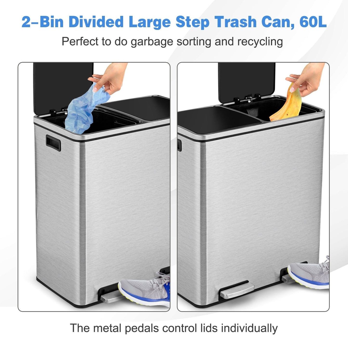 16 Gallon Dual Step Trash Can