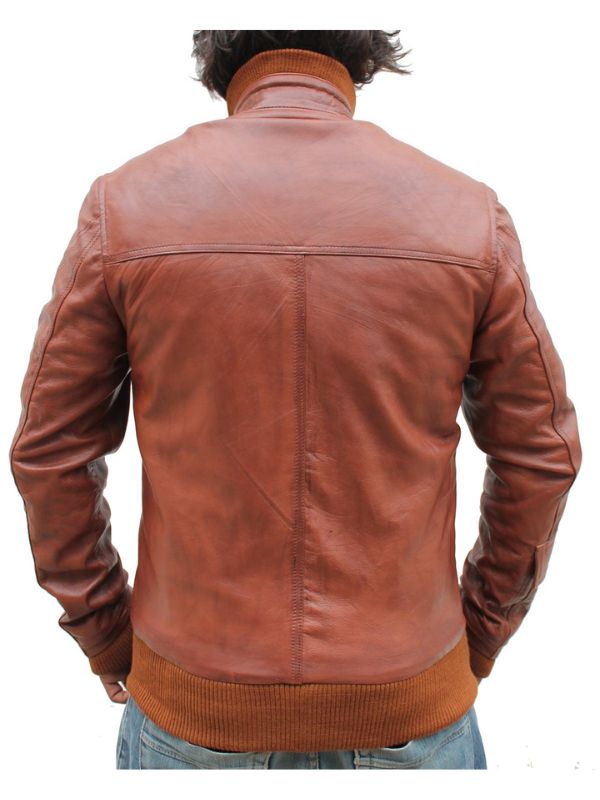 Men Vintage Biker Stylish Leather Jacket – Tan Brown
