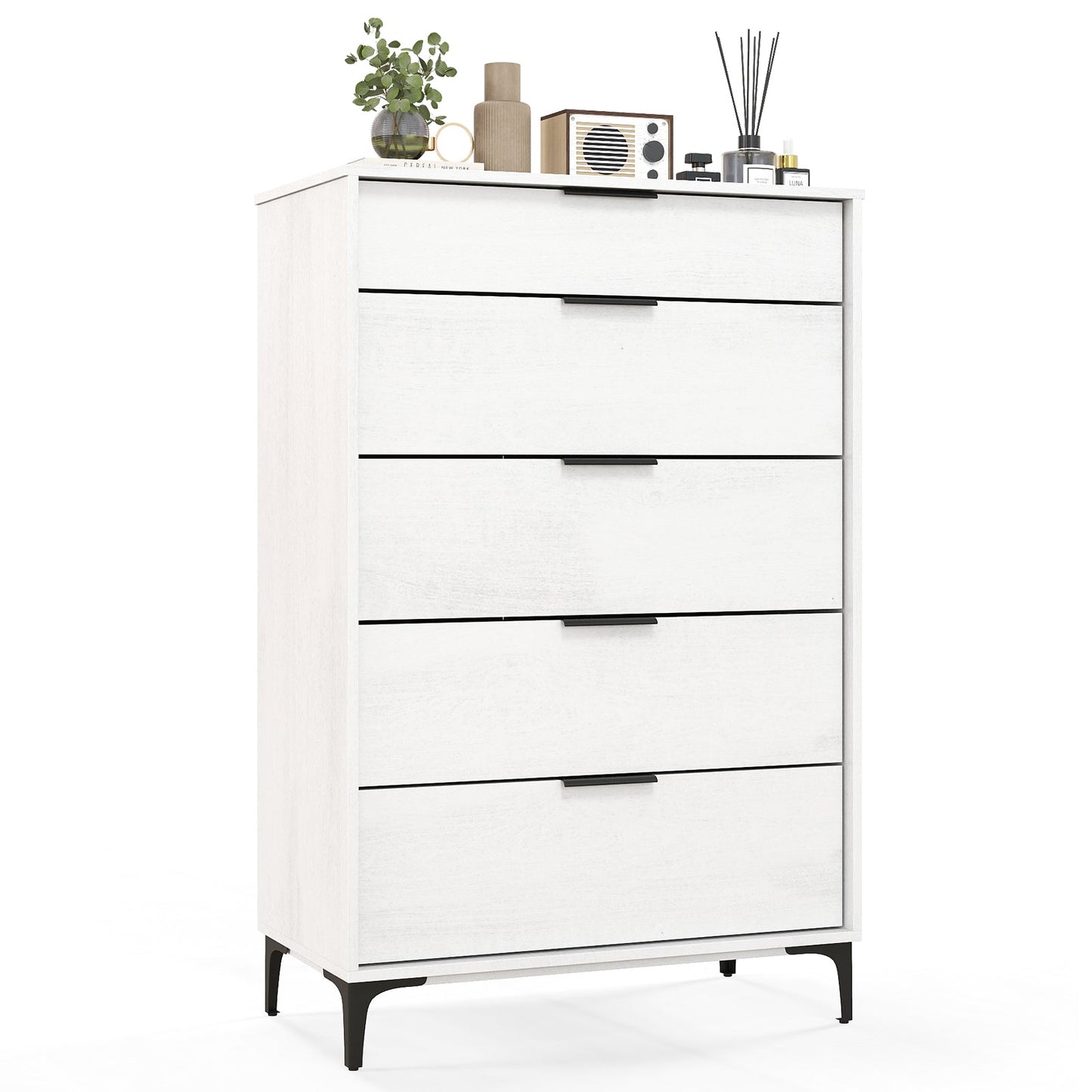 5-Drawer Dresser with Interlock System for Bedroom Living Room
