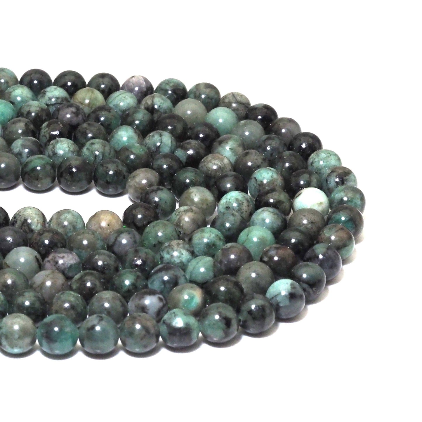 Genuine Emerald Round Smooth Beads, 6mm/8mm/10mm, Sku#U1498C