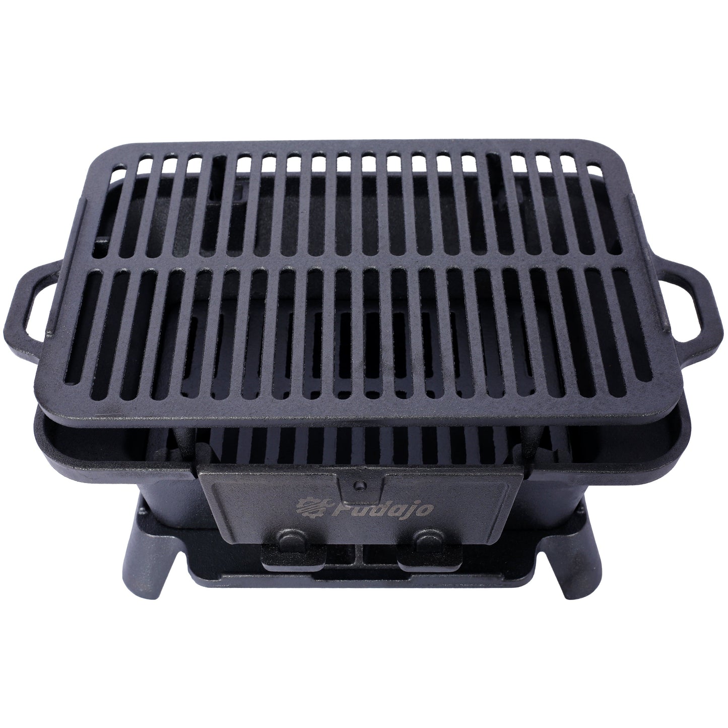 Oval Cast Iron Grill - Portable Outdoor Cooking