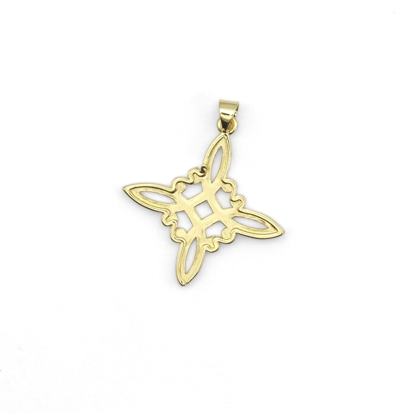 Gold Chinese Knot Flower Shape Charm, Sku#LK827
