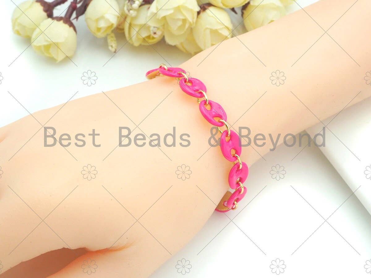 Colorful Enamel Hand Made Mariner Chain Bracelet