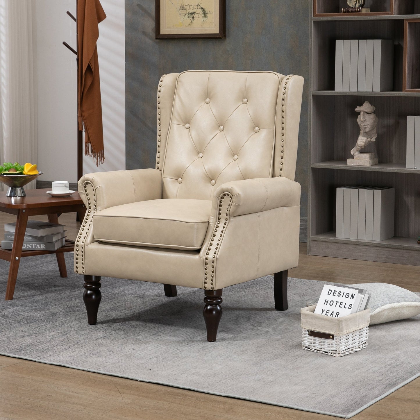 Wood Frame Armchair - Modern Accent Chair Lounge Chair