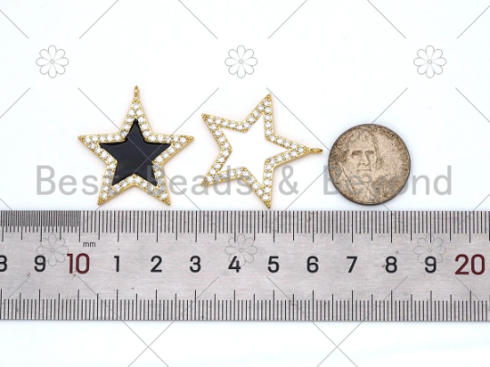 CZ Enamel Star Charm, Sku#LK435
