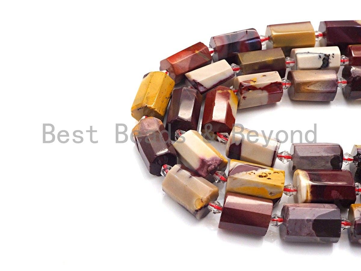 High Quality Natural Mookaite Cylinder Facted Beads, Natural Mookaite beads, 12x18mm, sku#U667