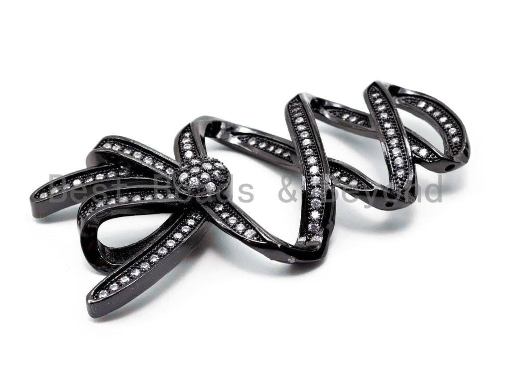 Large CZ Micro Pave Bow Pendant, sku#L171