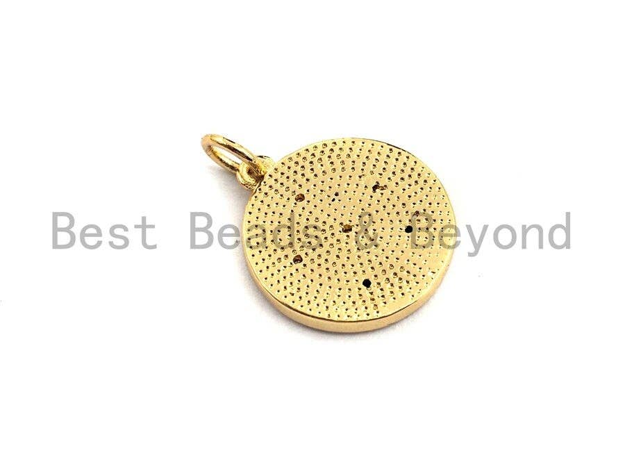 White Enamel Round Disc with Stars Charms Pendant, Enamel Pendant,Round Enamel, Gold/Silver/Rose Oil Drop jewelry Findings,16x20mm,sku#Z373