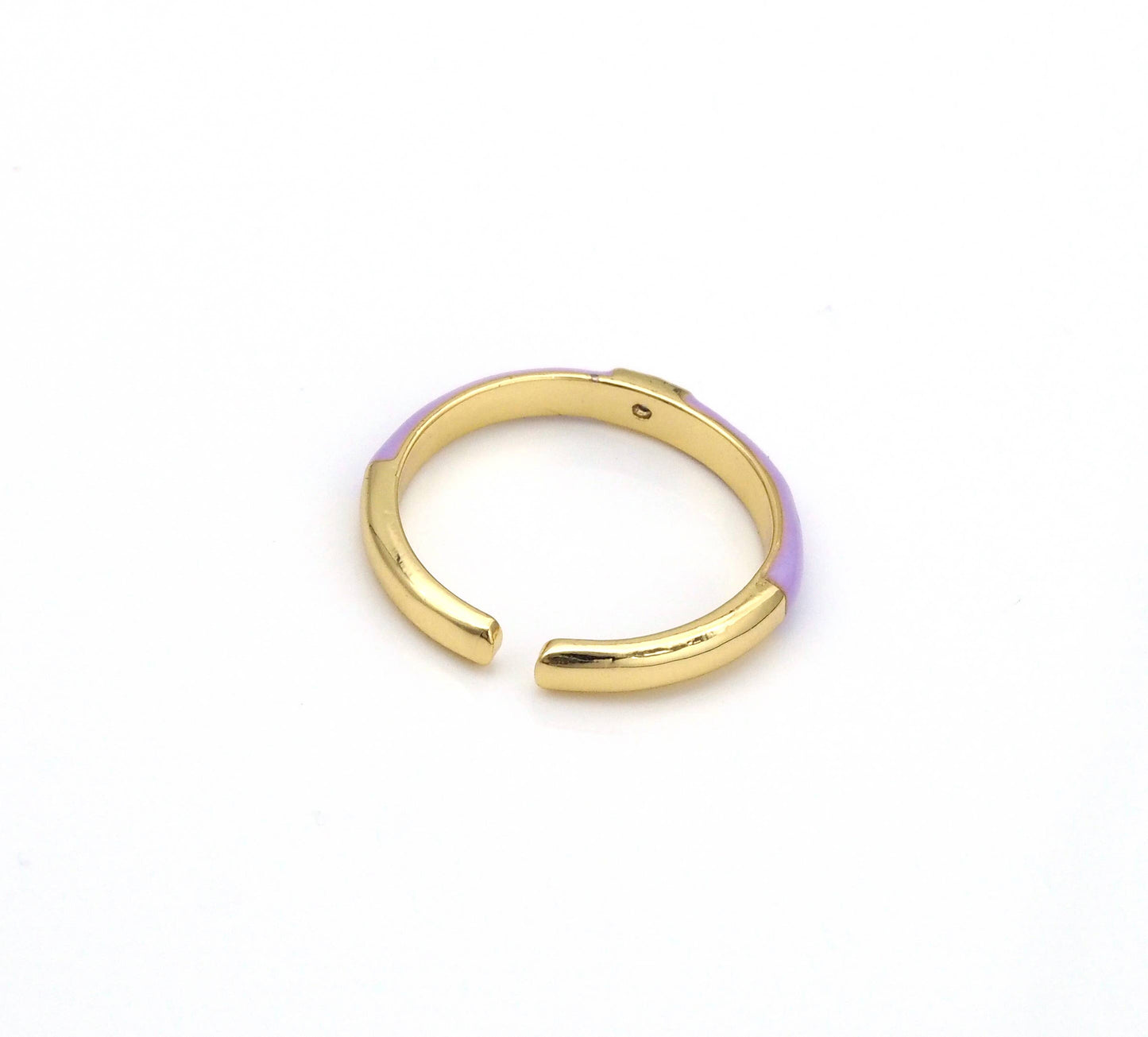 Thin Enamel Center Stone Stackable Ring,X265