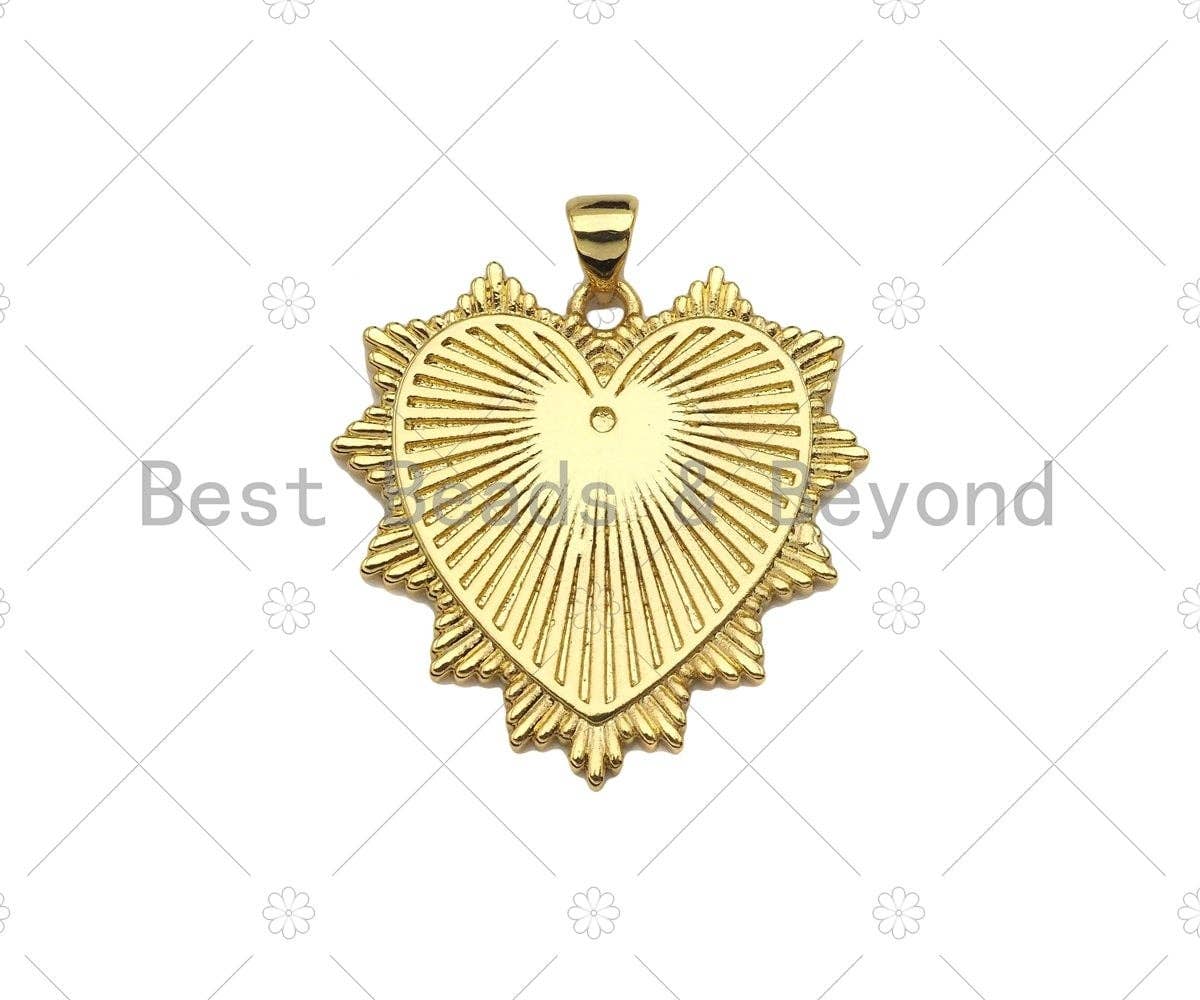 18K Real Gold Plated Heart Pendant/Charm, SKU#LK295