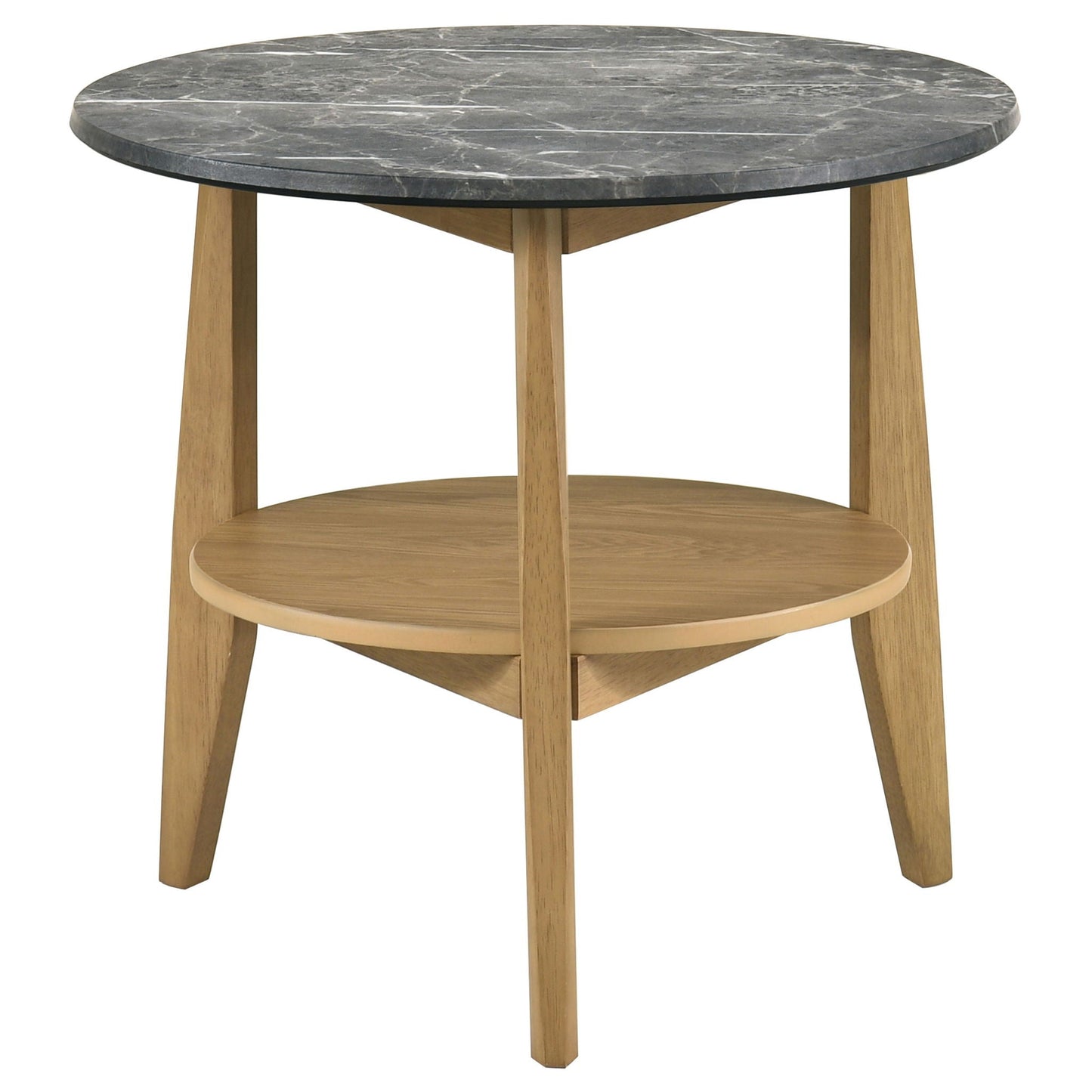 Bradley Round SmartTop End Side Table Grey and Natural