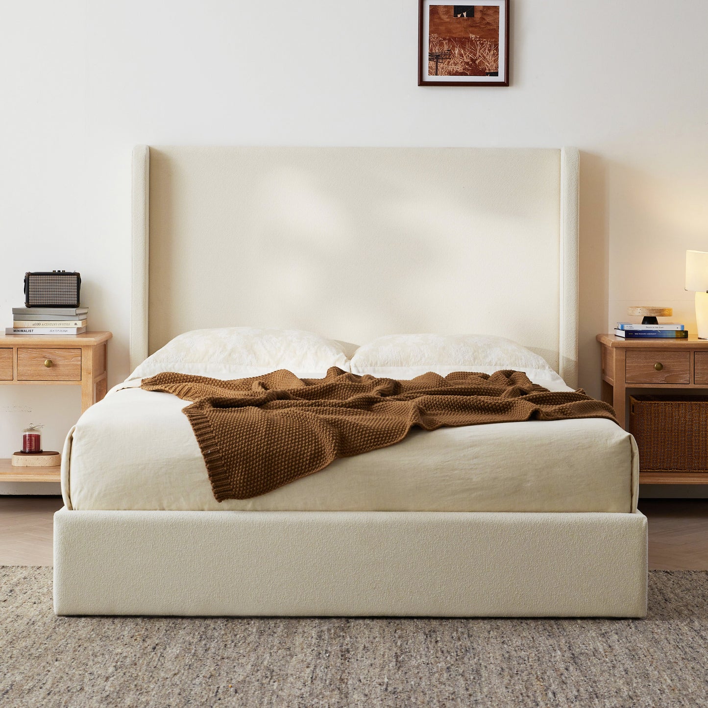 Carmen Upholstered Wingback Bed Frame