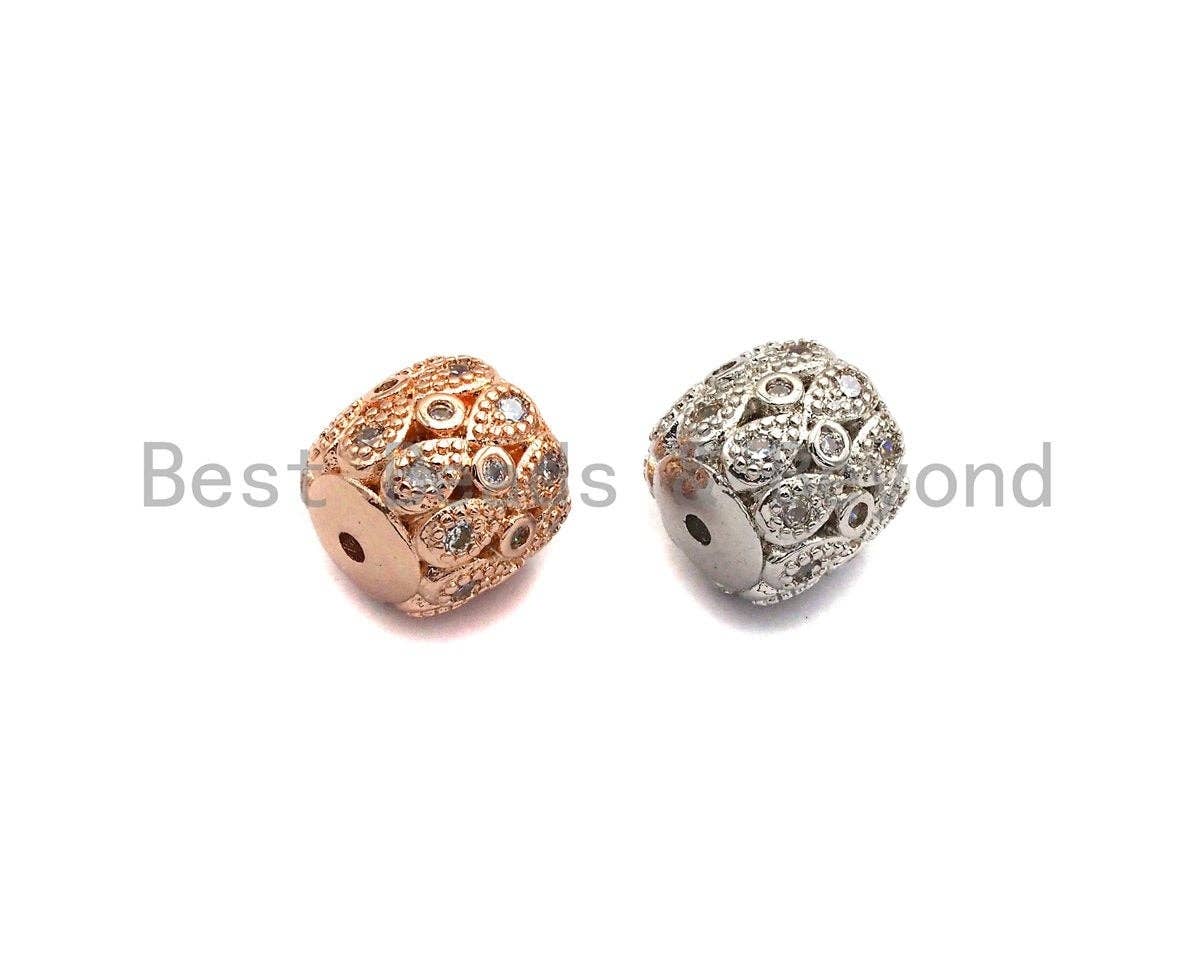 CZ Micro Pave Drum Barrel Fancy spacer beads, sku#X113