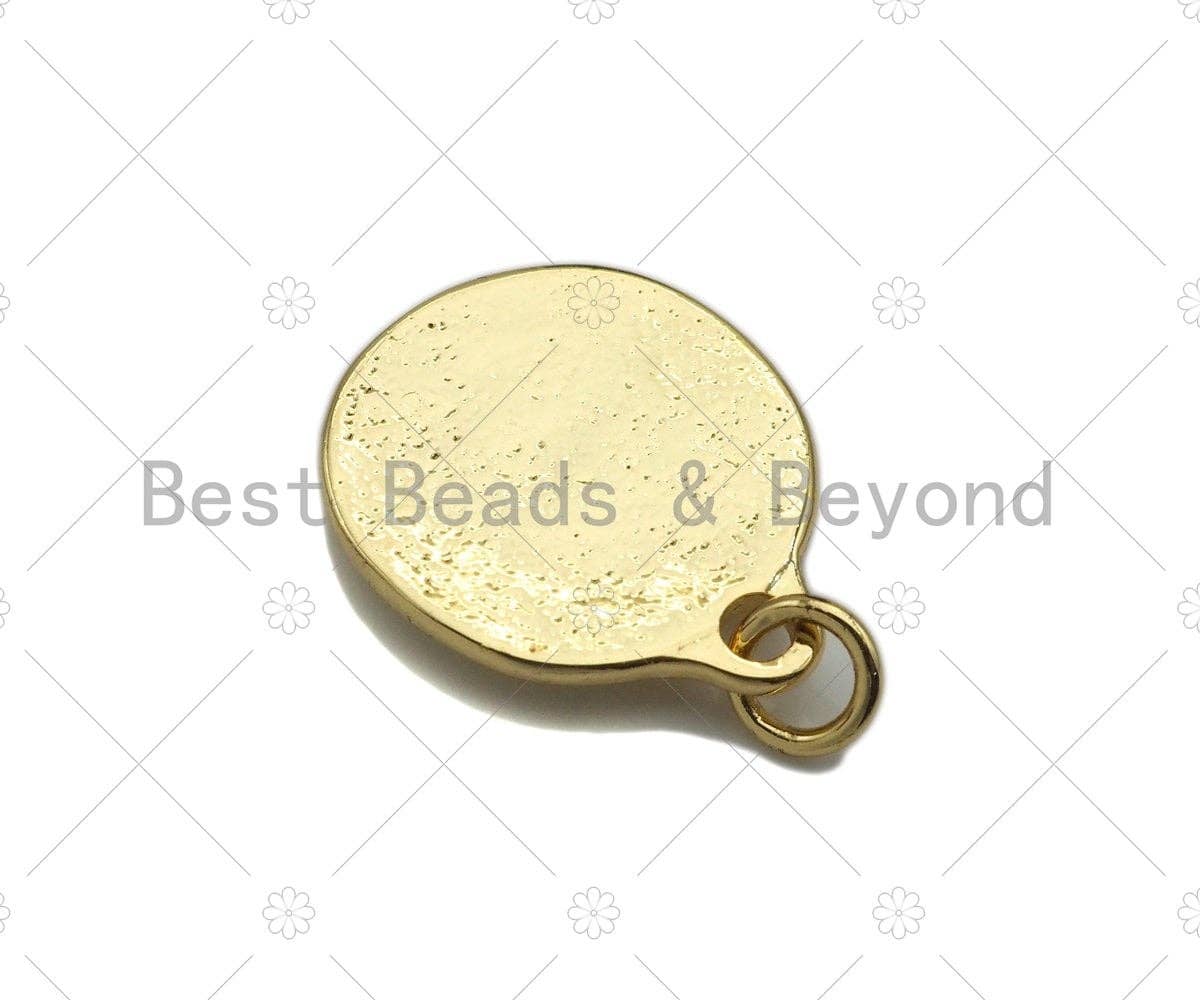 Conch Shell On Round Coin Pendant, Round Coin Conch Pendant Charm for Necklace Bracelet Making,16x19mm,sku#L360
