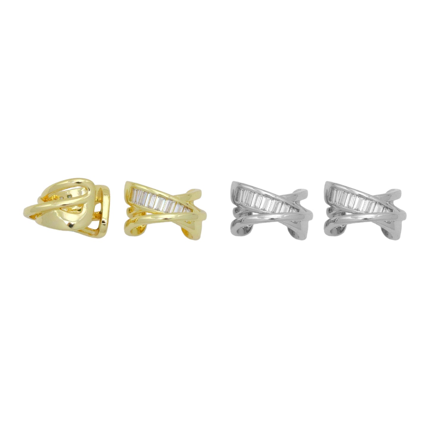 Gold Baguette CZ ear cuff, Sku#LX712