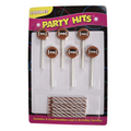 Oasis Supply Wax Football Holder with Birthday Candles, Brown