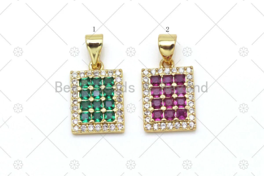 CZ Rectangle Charm, Sku#LK519