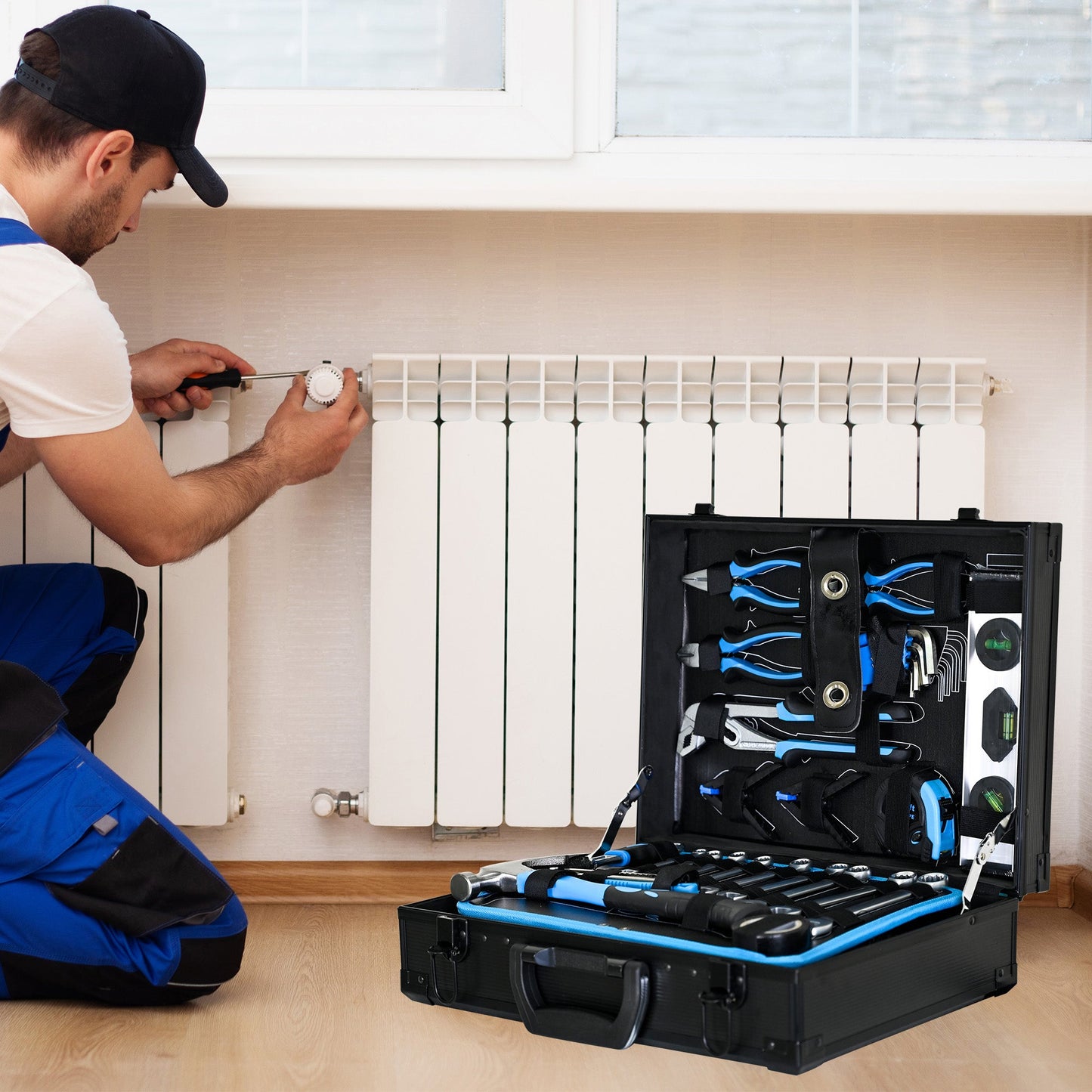 Combined Maintenance Tool Suitcase - 247 Pieces of Basic Home Maintenance Tool Set