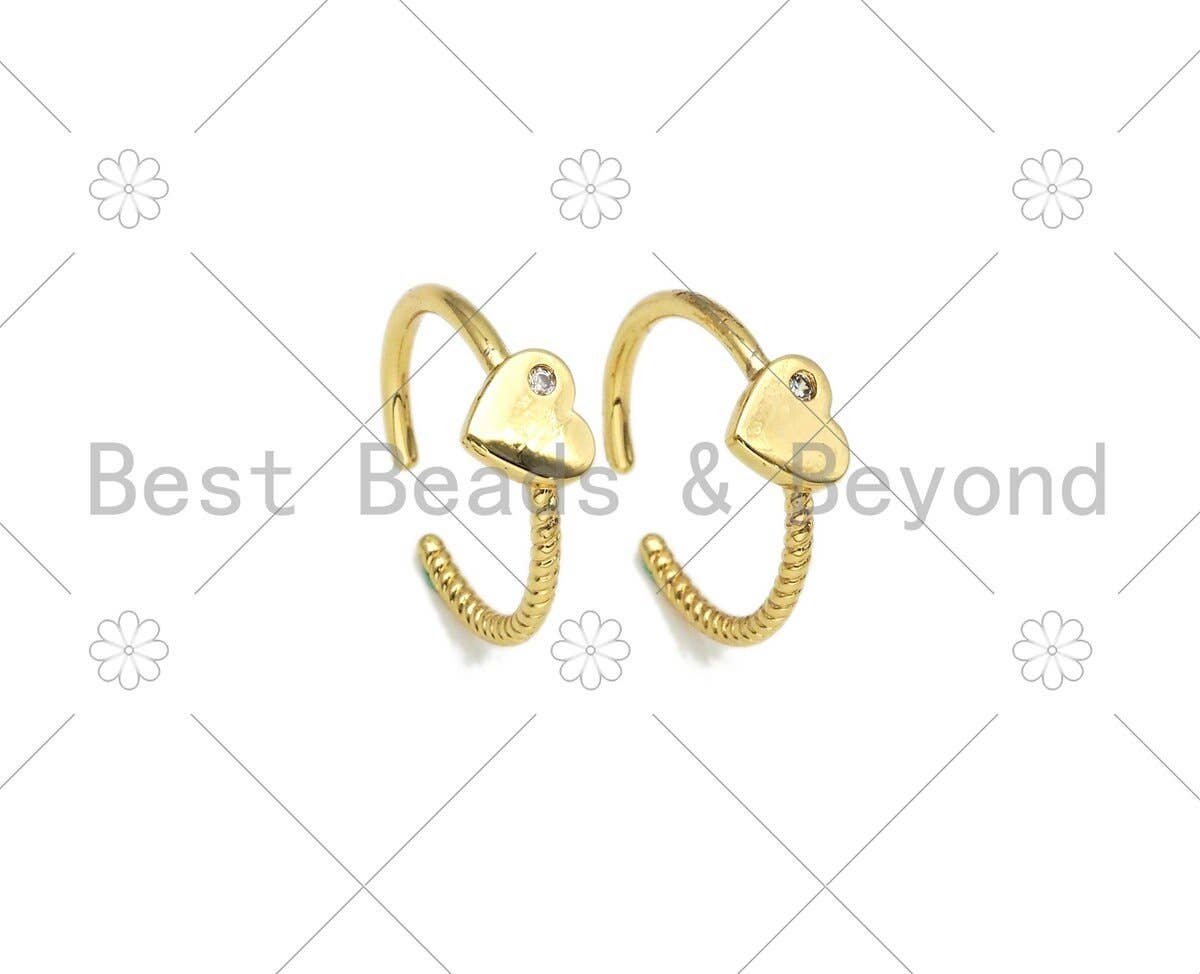 CZ Heart Shape Adjustable Ring,Sku#O79