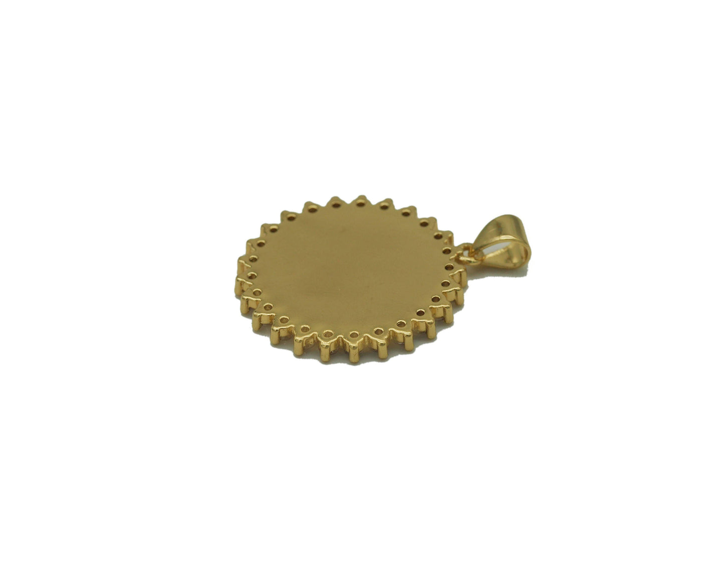 CZ Mother of Pearl Eye Eagle Saint Religous Metal Charm, Sku#L675