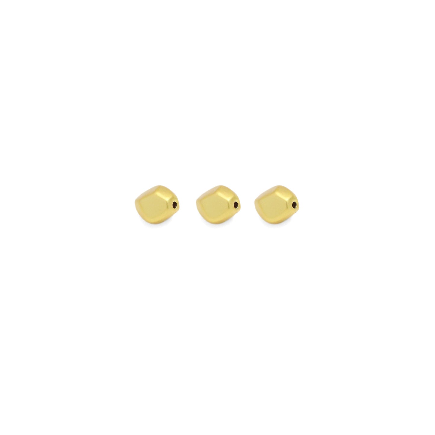Matte Blushed Gold Faceted Oval Spacer Beads, Sku#A198