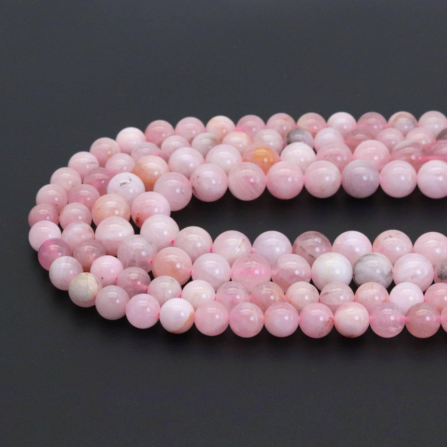 Genuine Pink Opal Round Smooth Beads,Sku#U1825c
