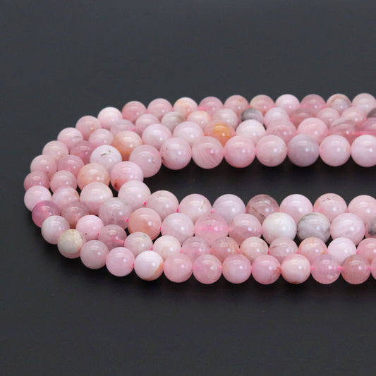 Genuine Pink Opal Round Smooth Beads,Sku#U1825c