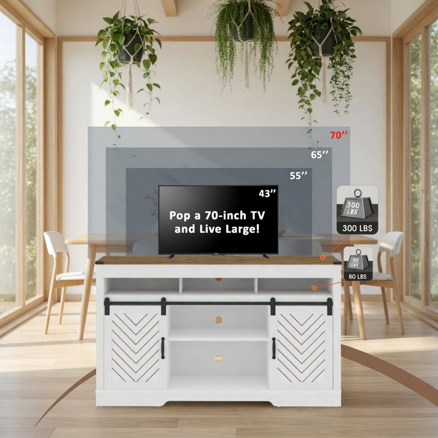 58" Modern Farmhouse TV Stand