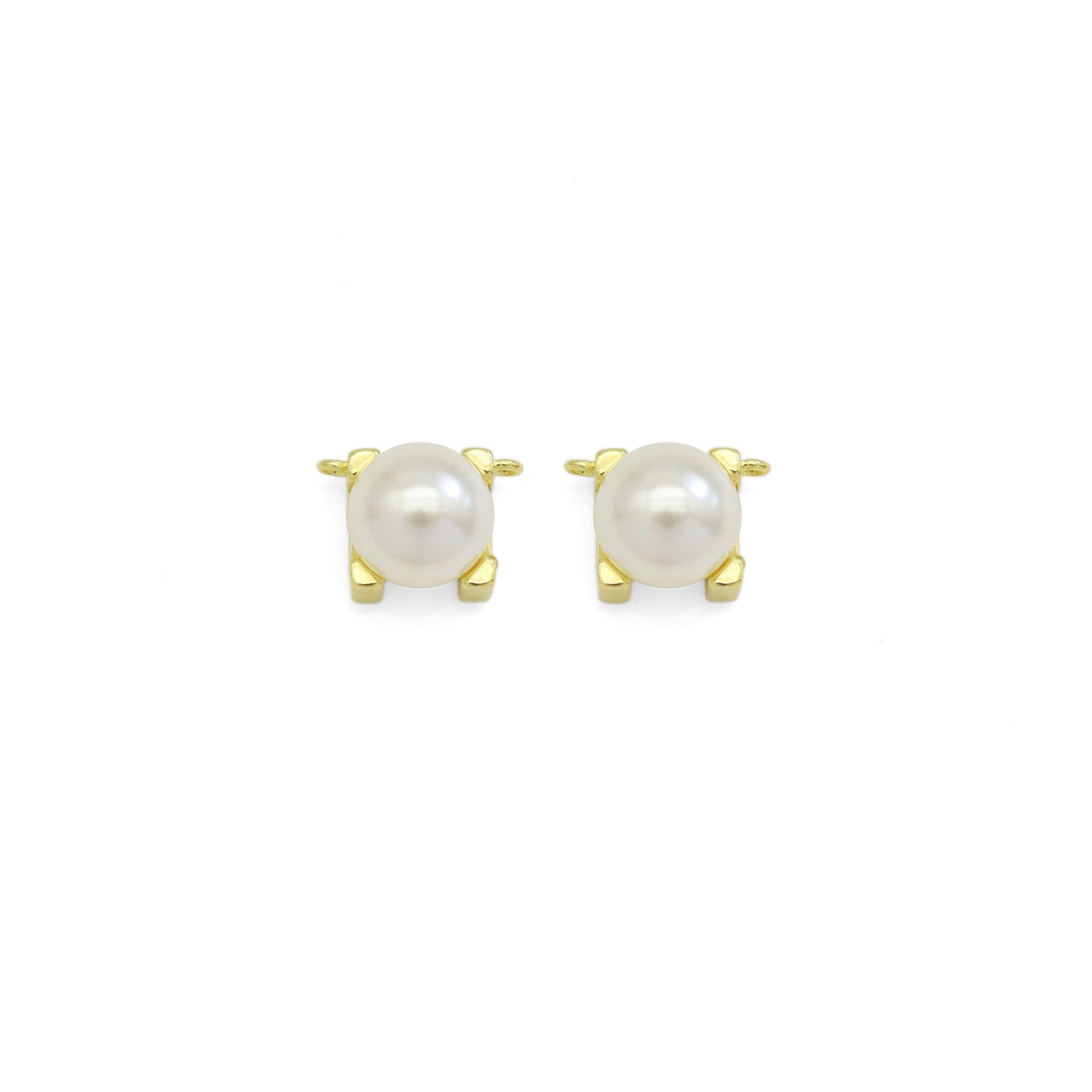 White Pearl Connector Charm/Necklace, Sku#LK941
